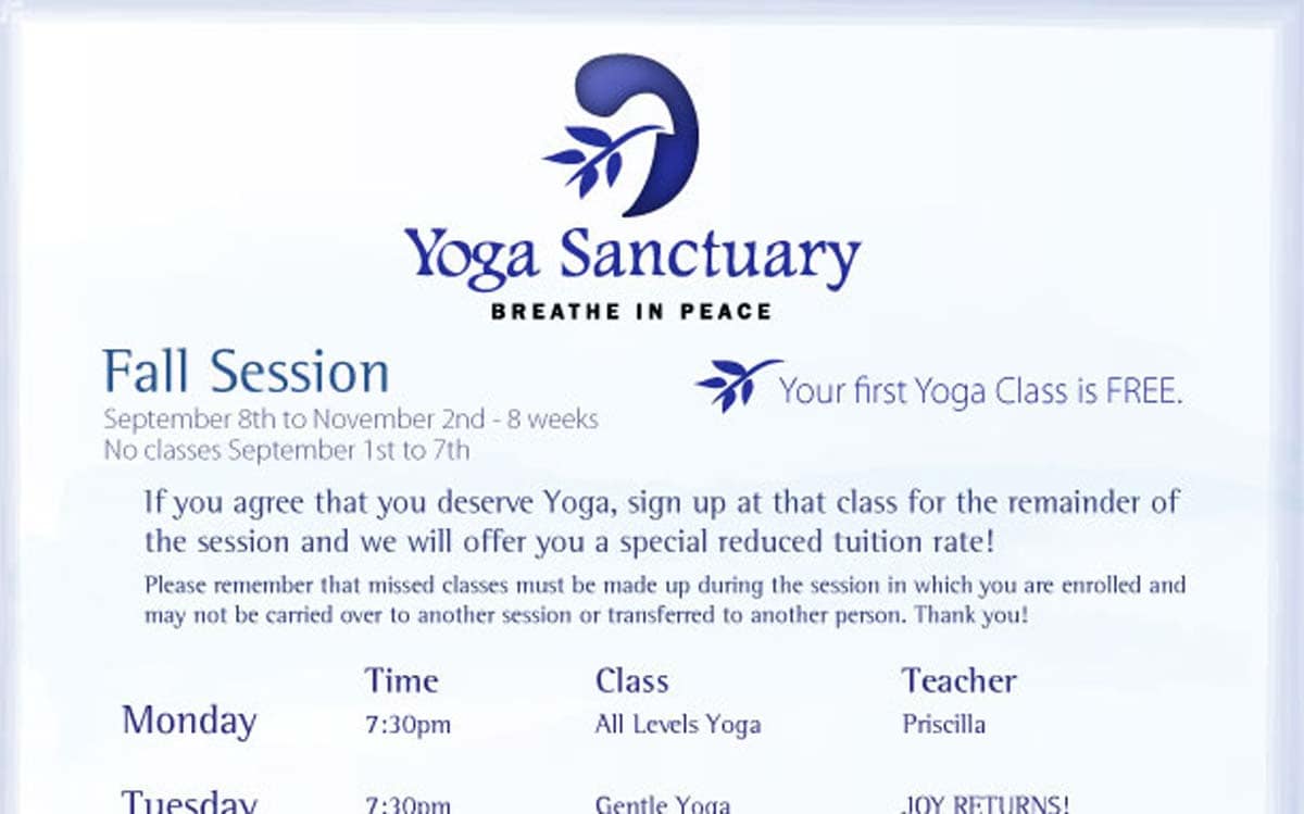 Yoga Sanctuary Flyer